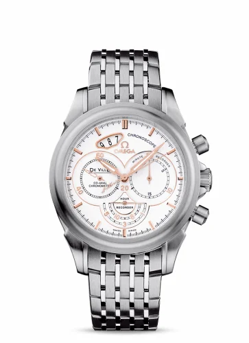 Omega De Ville Co-Axial 41 Chronoscope Stainless Steel / White / Bracelet / St. Moritz 422.10.41.50.04.001 (42210415004001)